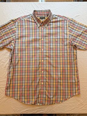 Orvis Multi-Color Plaid Short-Sleeve Button-Down Shirt